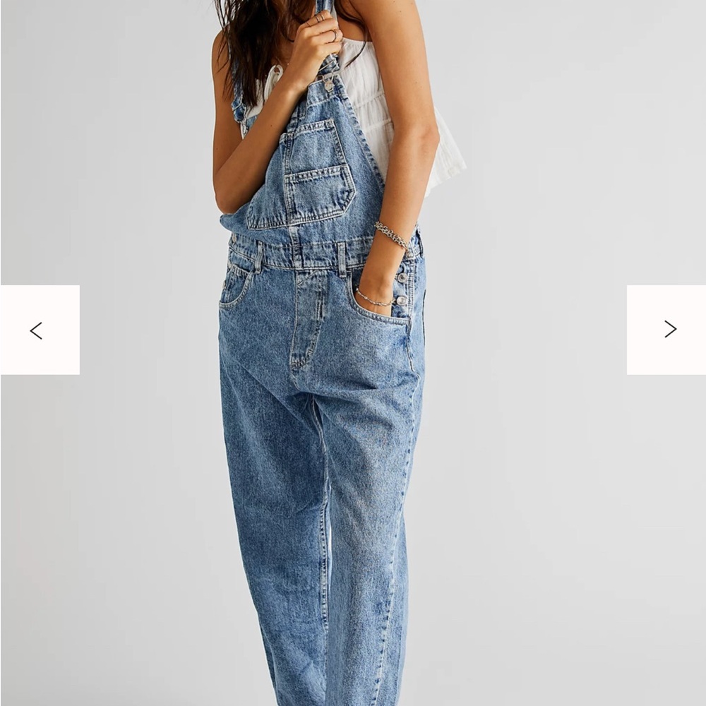 Free People We the Free Ziggy Denim Overalls in Powder Blue